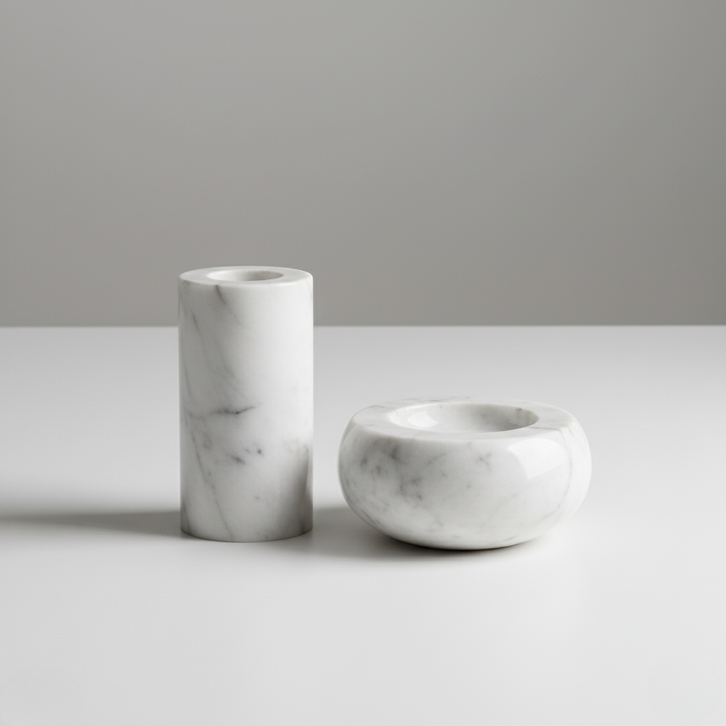 Marmor Lysestage Sæt