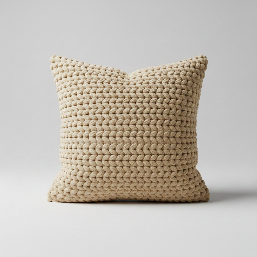 Chunky Strikket Struktur Pyntepude