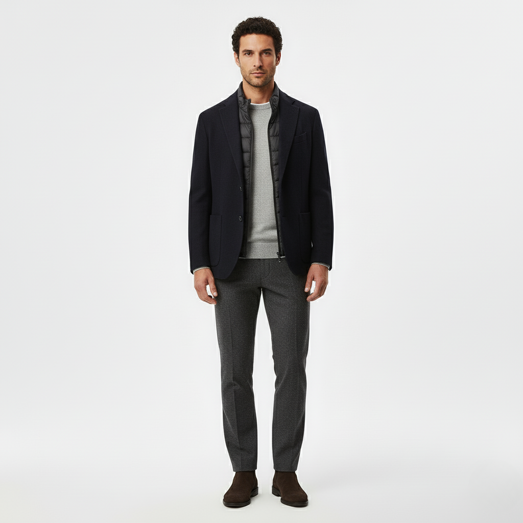 Marineblå Skræddersyet Blazer