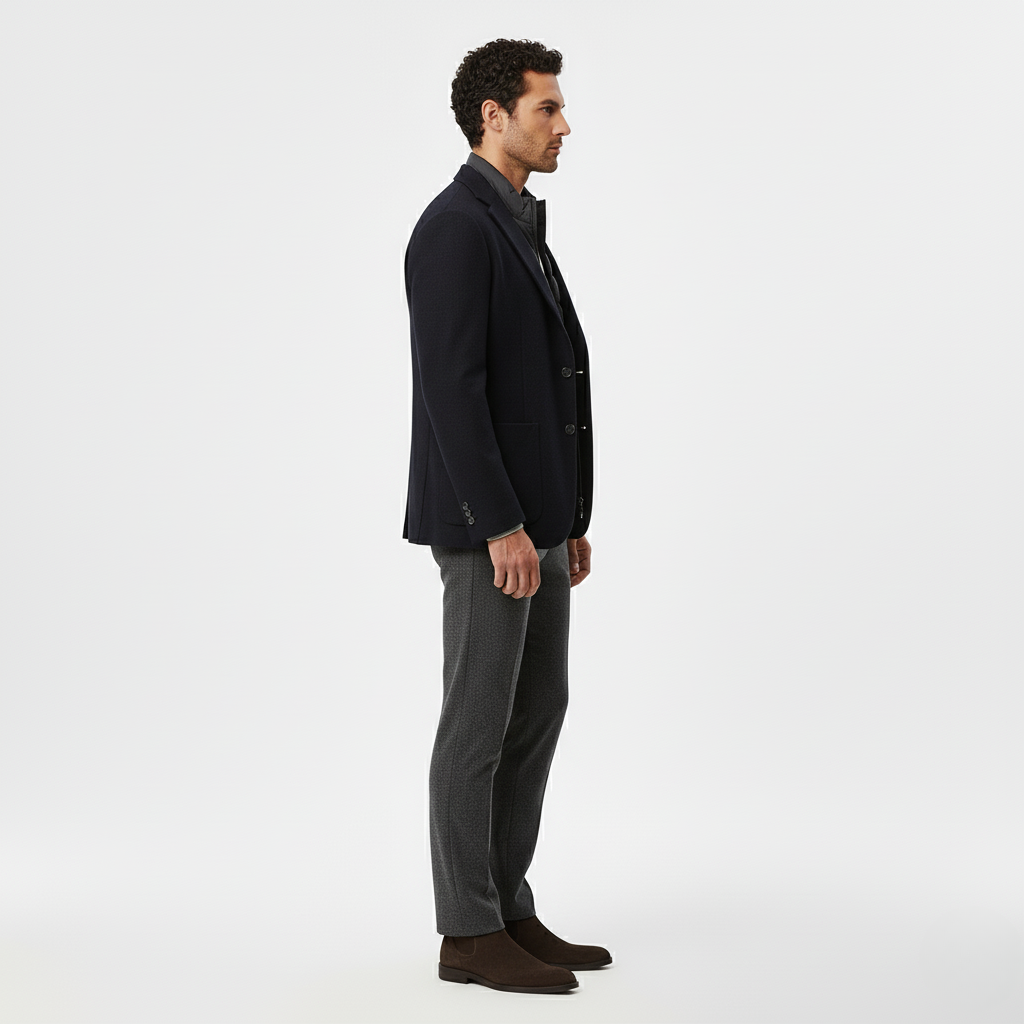 Marineblå Skræddersyet Blazer